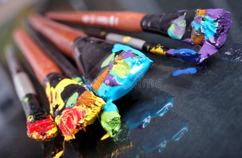 Brush paint close-up