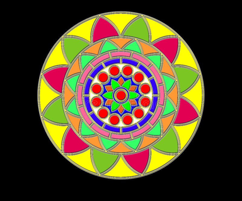 Brush Strokes for Fabric Pattern Design Mandala Art Stock Illustration