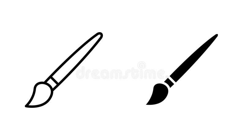 Brush vecor icon set stock illustration