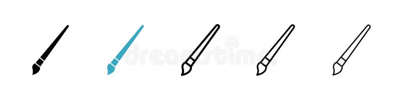 Brush vecor icon set royalty free illustration