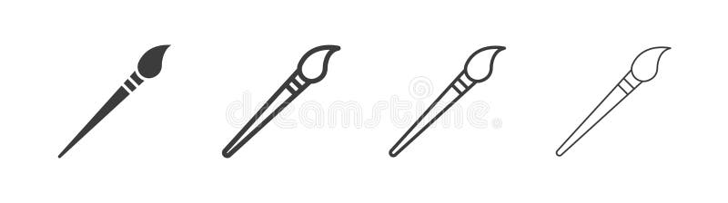 Brush vecor icon set royalty free illustration