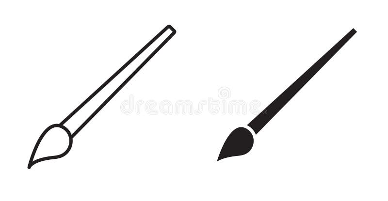 Brush vecor icon set royalty free illustration