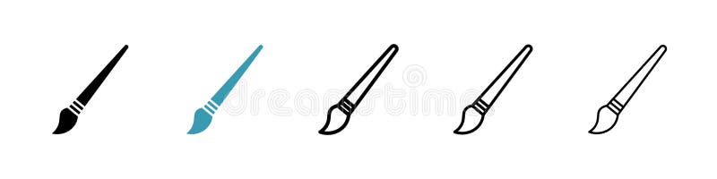 Brush vecor icon set stock illustration