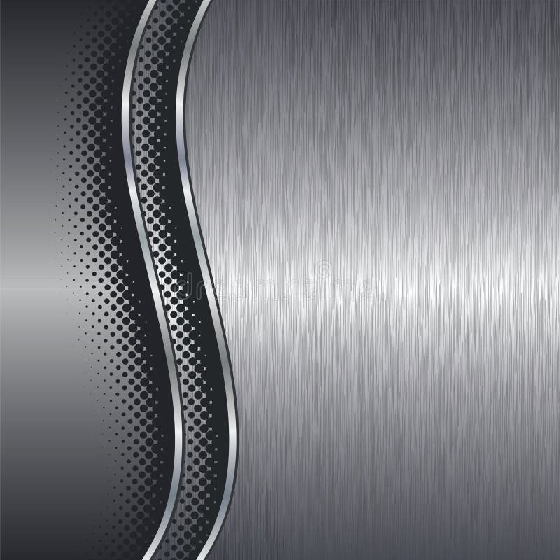 Brushed aluminium metal background with border royalty free illustration