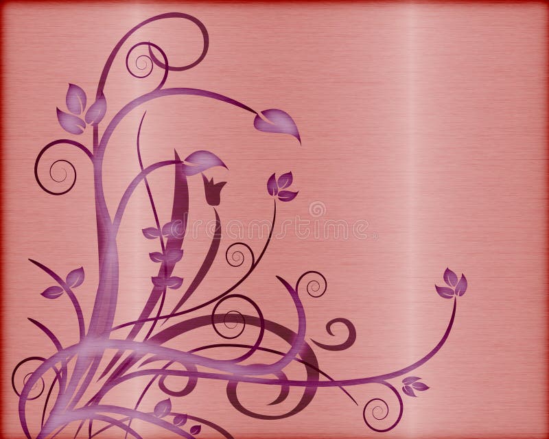 Brushed metal with foliage vector