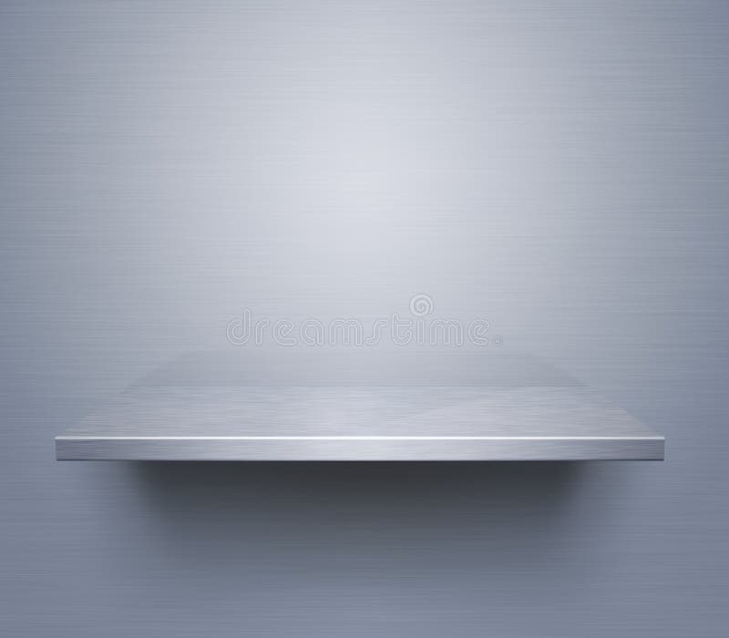 Brushed metal shelf