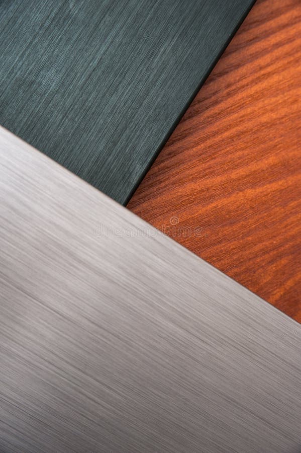 Brushed metal and wood texture royalty free stock photo