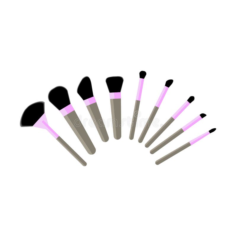 Set of makeup brushes stock vector. Illustration of beauty 28572482