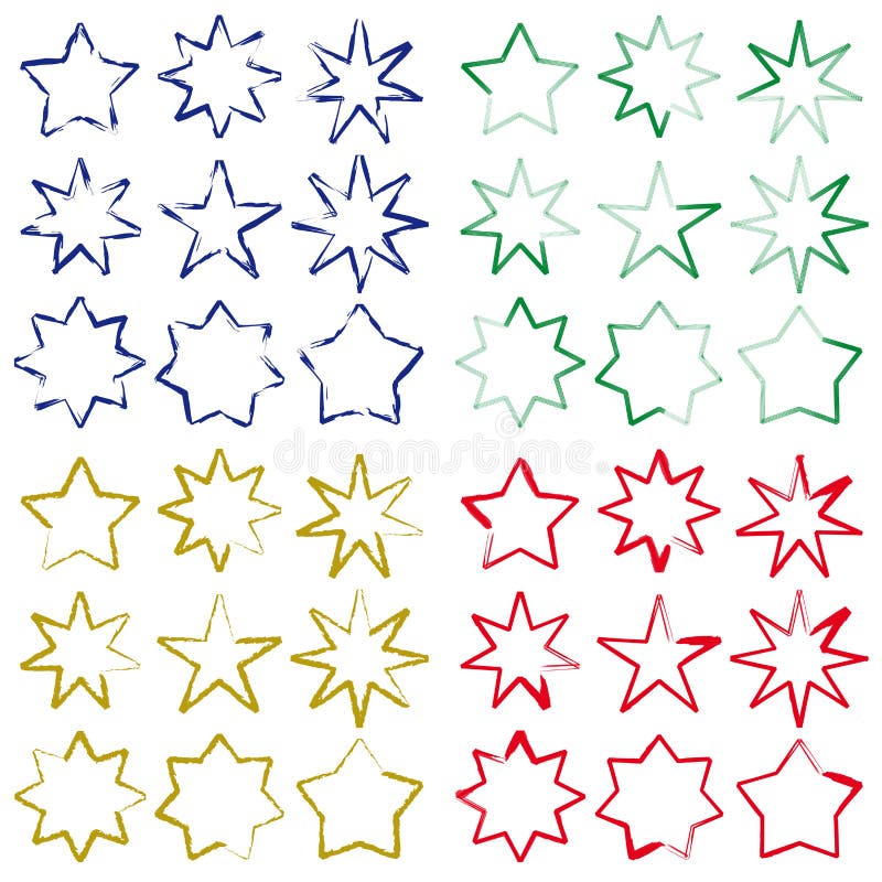Brushing stars in four colours