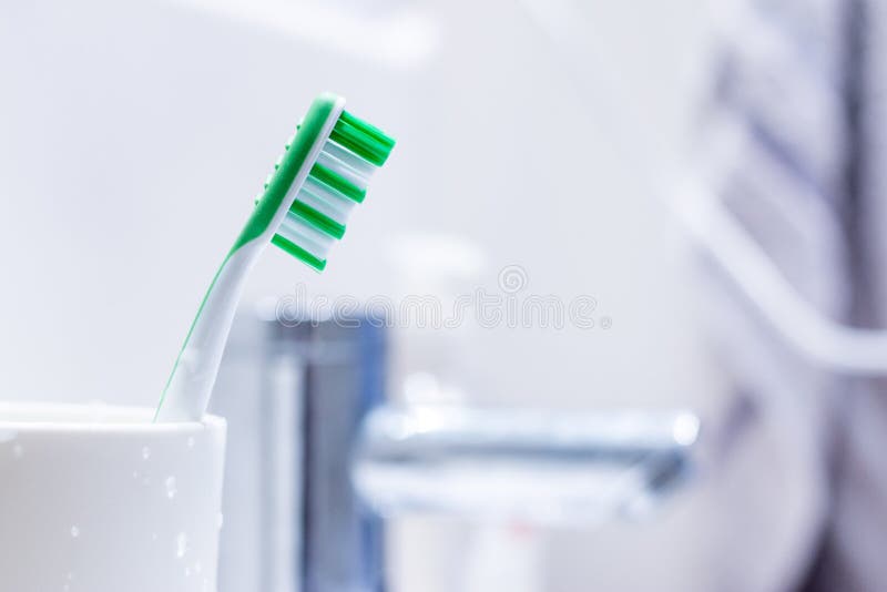 Brushing the Teeth Toothbrush in the Bathroom Stock Photo Image of