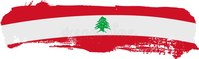 Brushstroke Lebanon flag royalty free illustration