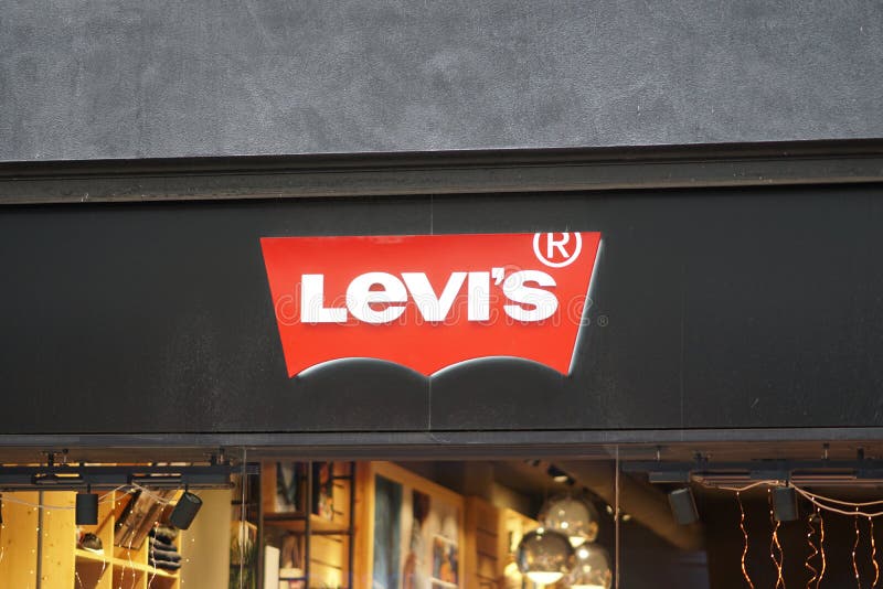 Levi`s shop signage editorial photography. Image of casual - 105977232