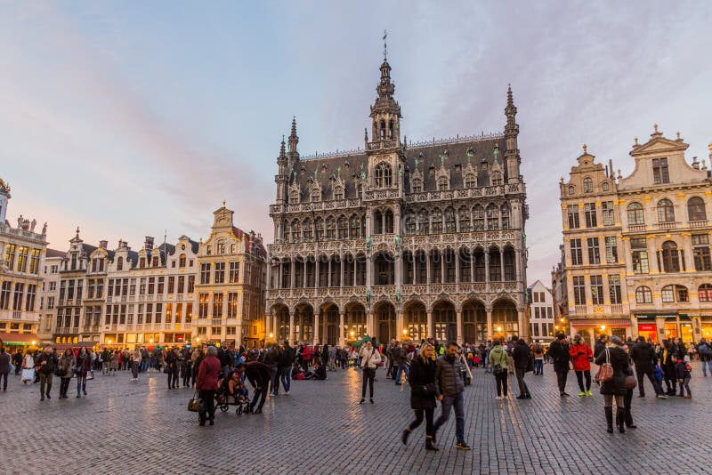 BRUSSELS, BELGIUM - NOV 3, 2018: Brussels City Museum Maison du Roi/Broodhuis building at the Grand Place Grote Markt in