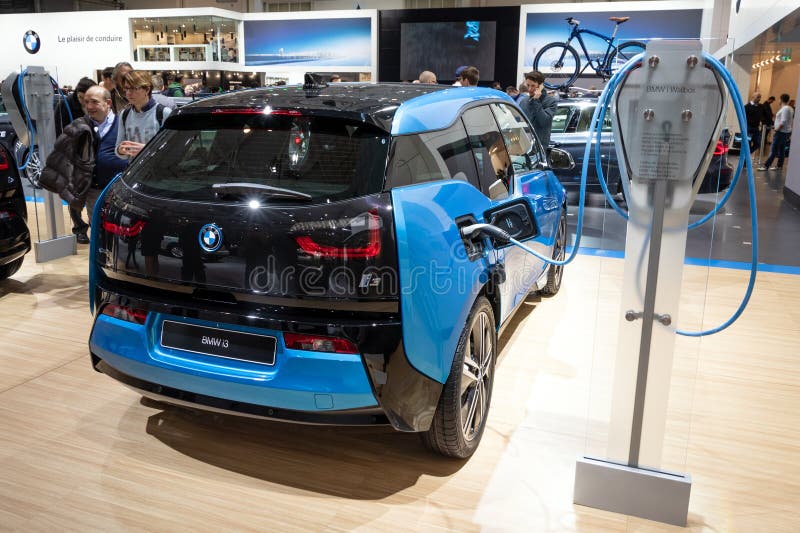 BRUSSELS - JAN 19, 2017: BMW i3 electric city car presented at the Brussels Autosalon Motor Show