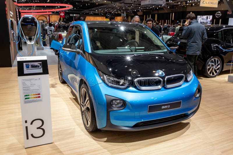 BRUSSELS - JAN 19, 2017: BMW i3 electric city car presented at the Brussels Autosalon Motor Show