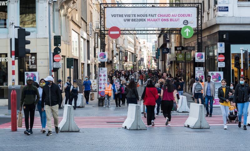 Brussels Old Town - Belgium - People Walking Along the Mediamarkt  Electronics Concern in the Rue Neuve, the Main Shopping Street Editorial  Stock Photo - Image of logo, area: 243000343