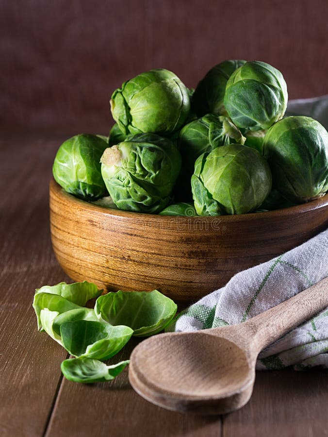 Brussels sprouts in a bowl stock photo. Image of vitamins 36431494