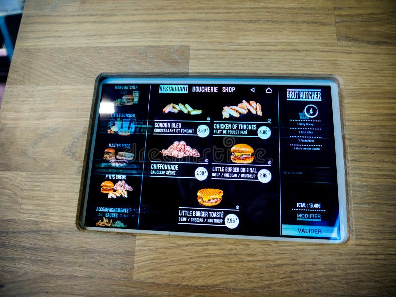 Brut Butcher digital restaurant menu tablet