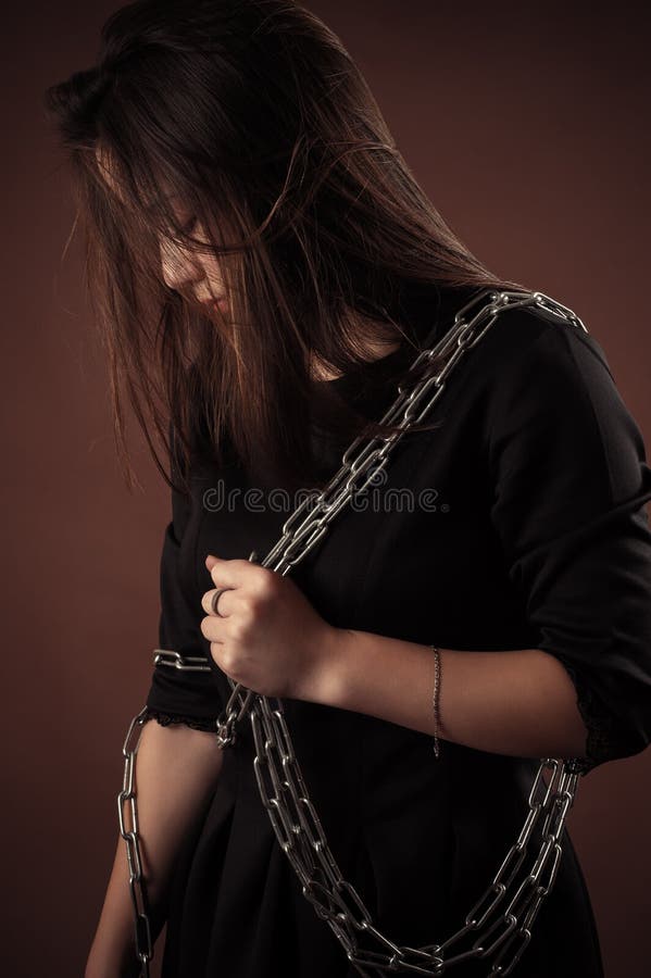 Girl Sit With Chain On Hands Bdsm Games Stock Image Image of desire, fetishes 19054729