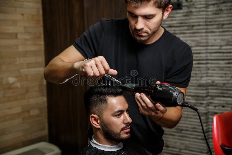 A Brutal-looking Barber Cuts the Hair of an Indian Guy. Cinematic Image  Stock Image - Image of masculinity, adult: 175724177