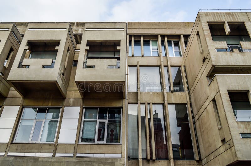 Brutalist Architecture. Details of brutalist concrete building. royalty free stock images