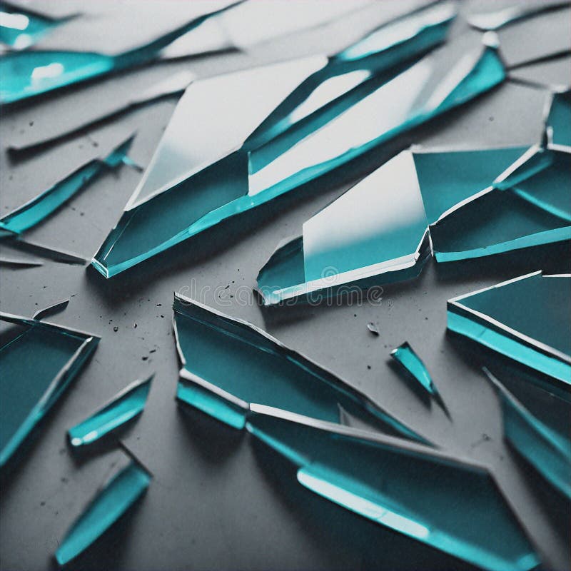 Brutalistisches Produktfoto von Design und abstrakter Hintergrund mit zersplitterten Glasfragmenten mit realistischen Reflexionen vektor abbildung