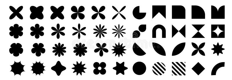 Brutalistyczne kształty geometryczne. kreatywny styl geometryczny y2k do druku kart mediów społecznościowych na ubrania. estetyczn ilustracja wektor