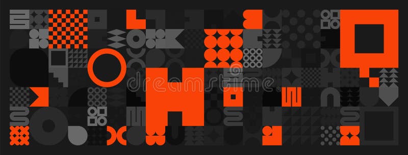 Brutalistyczne symbole geometryczne szarych i pomarańczowych kształtów. proste elementy i formy pierwotne. modny projekt retro ilustracja wektor