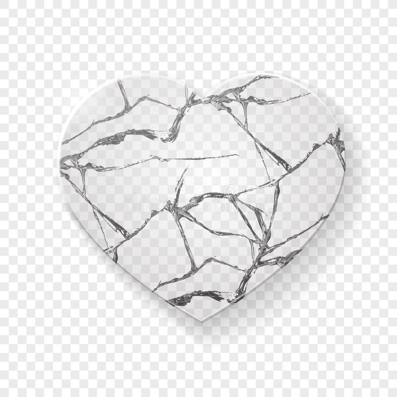 Bruten hjärta som göras från exponeringsglas