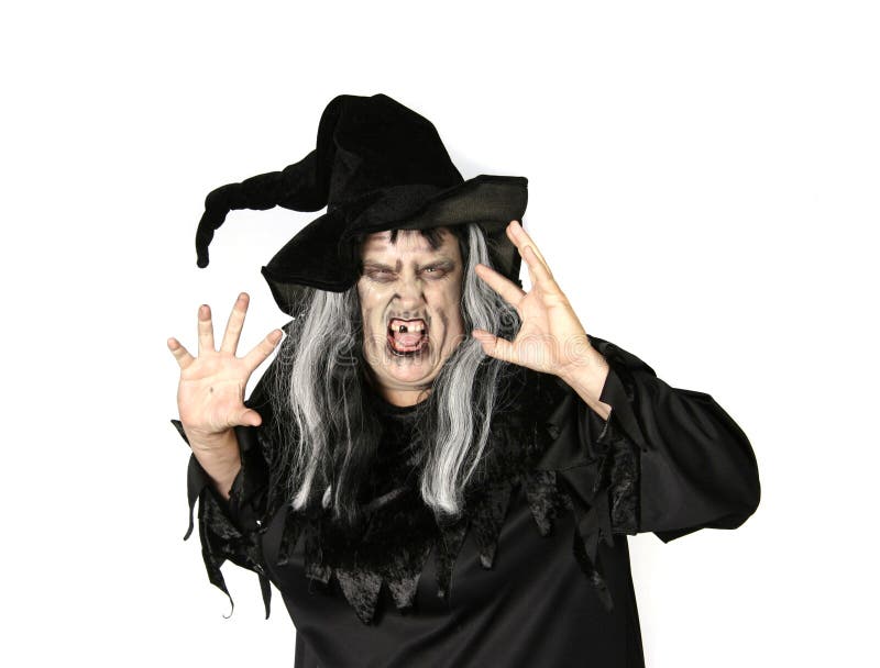 Mulher Vestida Como Uma Bruxa Feia Imagem de Stock - Imagem de