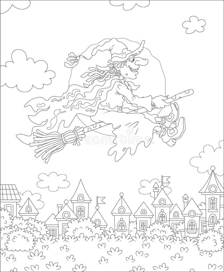 Uma bruxa bonita e o seu caldeirão - Dia das Bruxas - Coloring Pages for  Adults