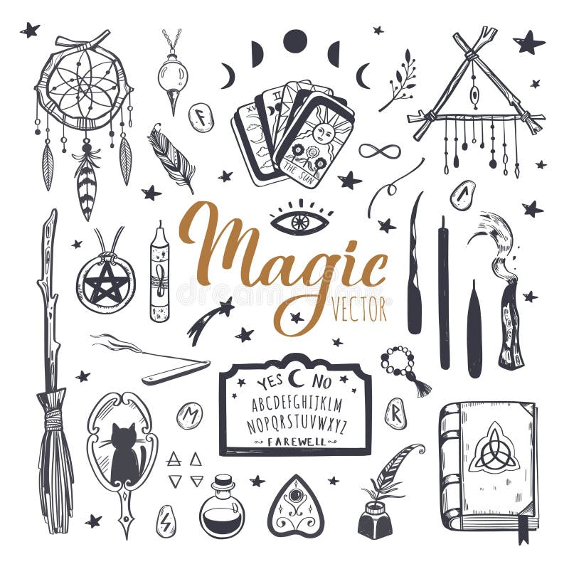 Fundo mágico de feitiçaria para bruxas e feiticeiros coleção