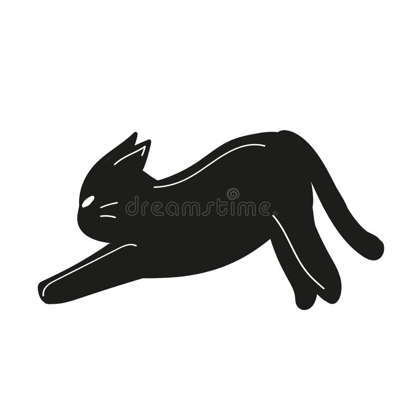 Desenho Animado Minimalístico Para Gatos Ilustração Stock