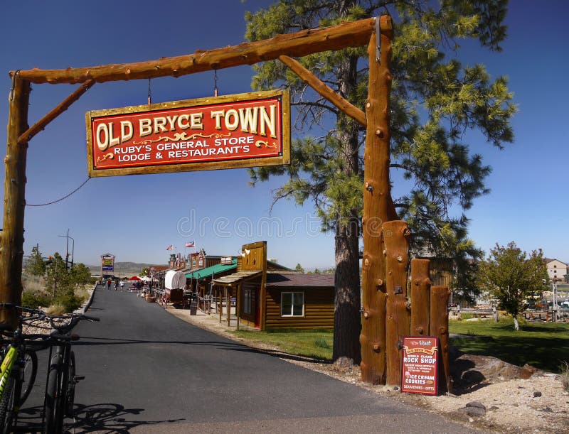 Bryce Canyon Old Western Town, Utah Image stock éditorial Image du