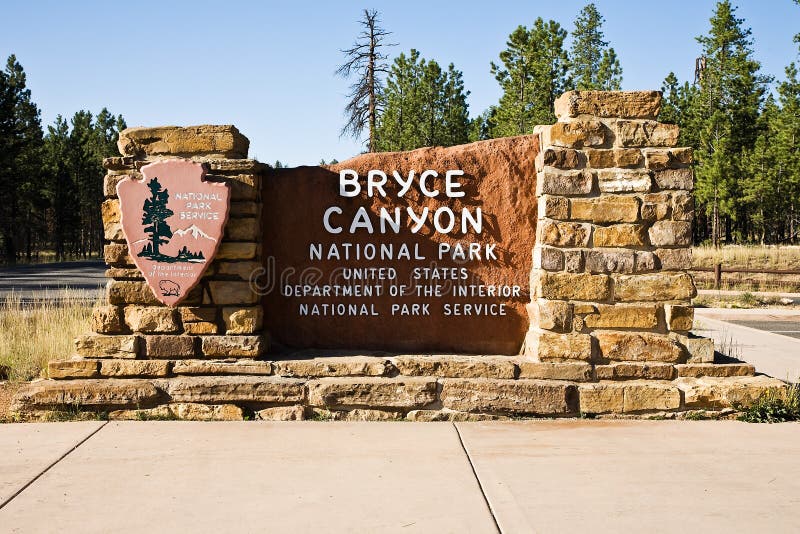 Bryce Canyon National Park Entrance Sign Bryce Canyon Utah. Bryce Canyon National Park Entrance Sign Bryce Canyon Utah