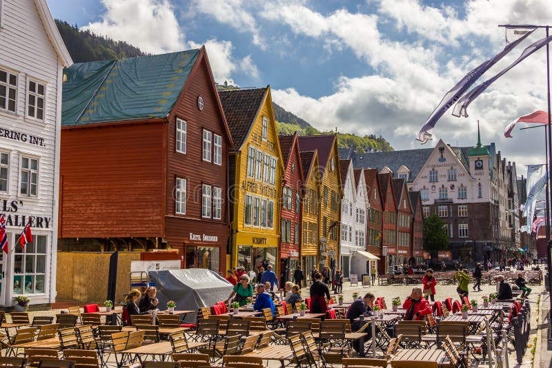 Bryggen Historic Buidings in Bergen, Norway Editorial Photo - Image of ...