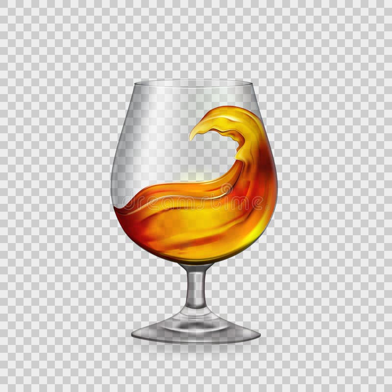 Bryzga koktajl, whisky, brandy w szklanej czara, przeciw tłu przezroczystość wektor ilustracja wektor Bryzga koktajl, whisky, brandy w szklanej czara, przeciw tłu przezroczystość wektor ilustracja wektor