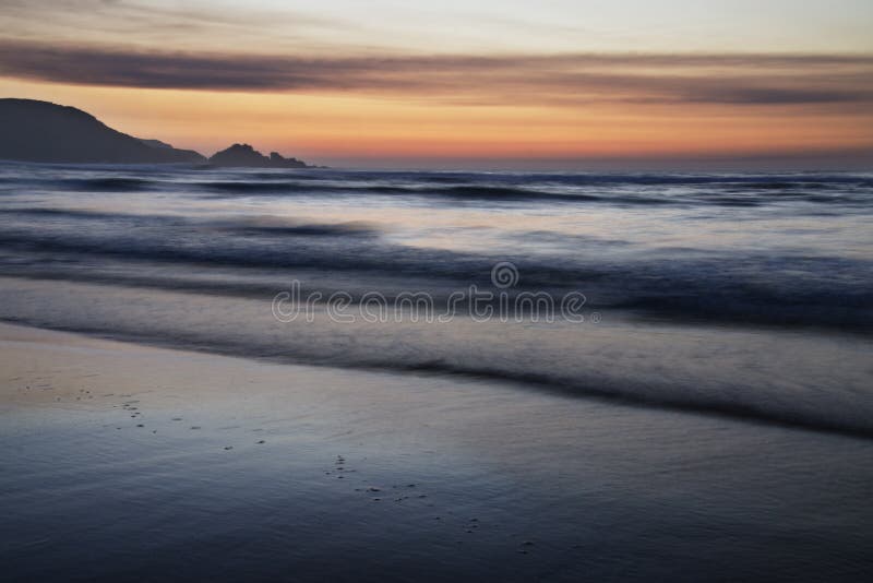 Brzegowy Atlantic zmierzch fotografia royalty free