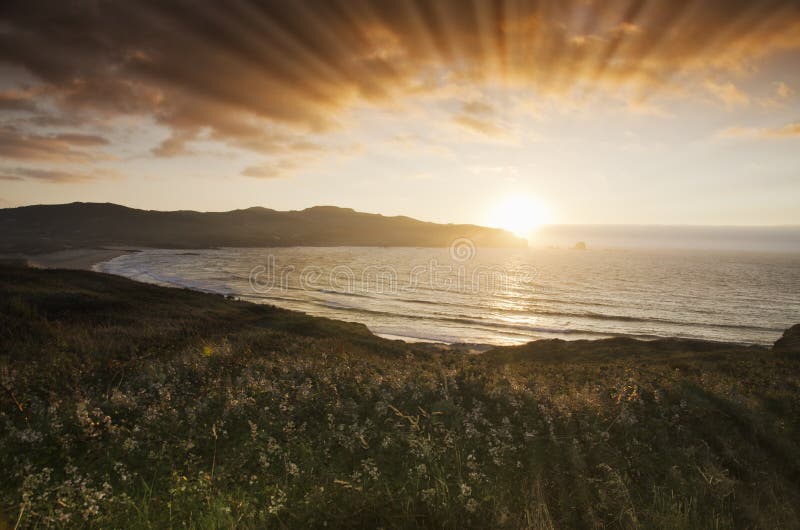 Brzegowy Atlantic zmierzch fotografia royalty free