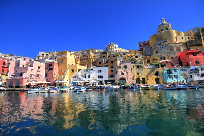 Brzegowy włoski Naples procida morze zdjęcie royalty free