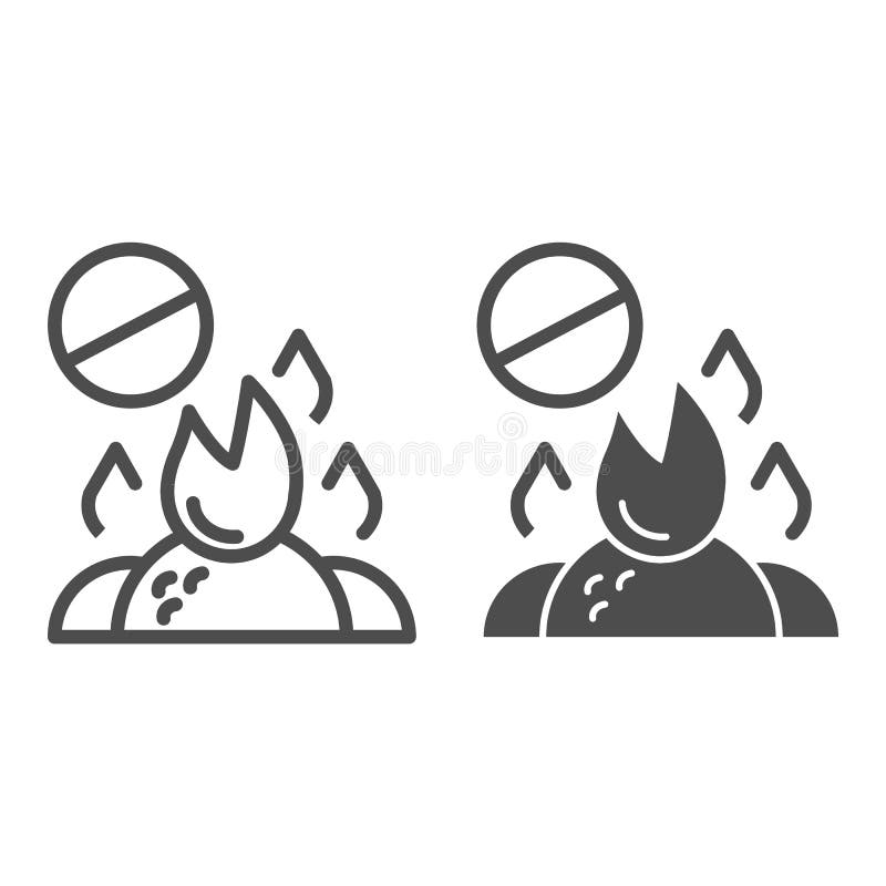 Bränn inte avfallslinjen och skårasymbolen Brännande illustration för avskrädeförbudvektor som isoleras på vit Förbjuden stock illustrationer