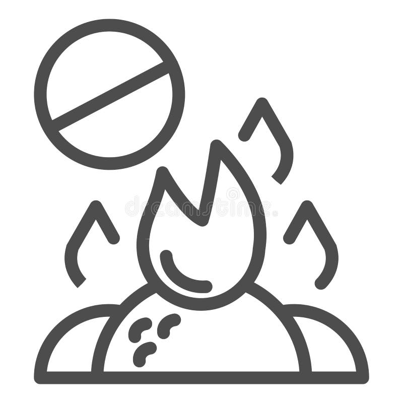 Bränn inte den förlorade linjen symbol Brännande illustration för avskrädeförbudvektor som isoleras på vit Förbjuden bras stock illustrationer