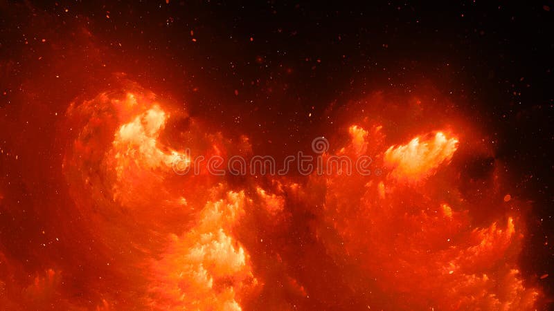Brännhet glödande nebulosafractalbakgrund stock illustrationer