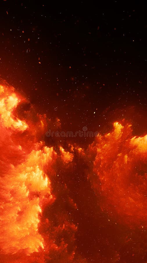 Brännhet glödande nebulosasmartphonemall stock illustrationer