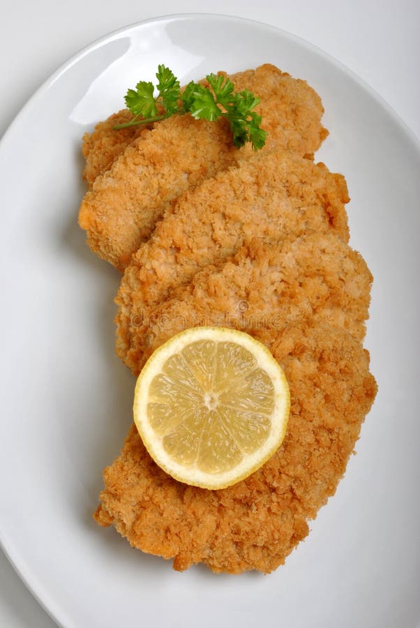 Panerad fiskbiff royaltyfria foton