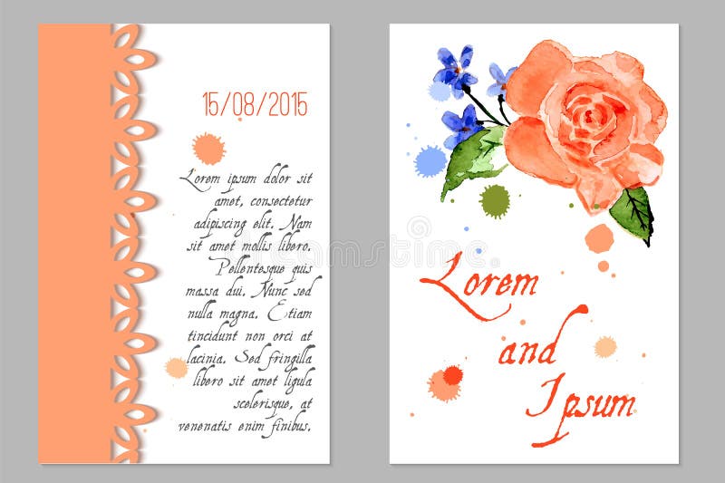 Bröllopinbjudan med blomman steg stock illustrationer Bröllopinbjudan med blomman steg stock illustrationer