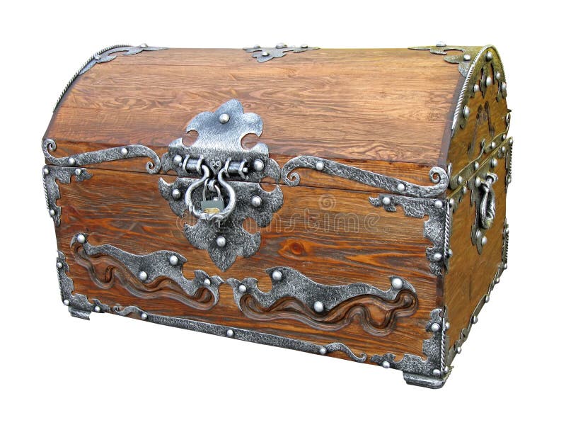 Bröstkorg träisolerad piratical tappning royaltyfria bilder