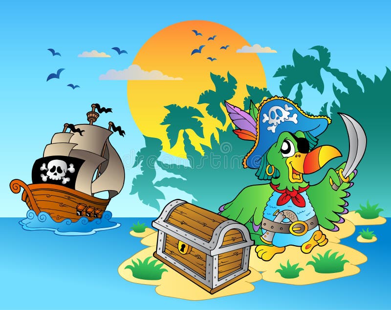 bröstkorgöpapegojan piratkopierar stock illustrationer bröstkorgöpapegojan piratkopierar stock illustrationer