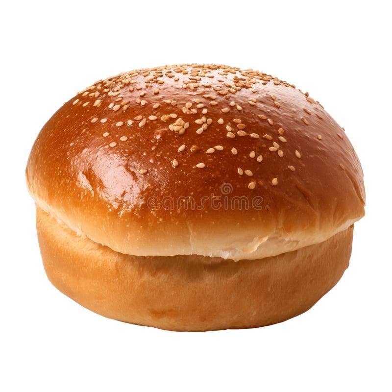 Brötchen, isoliert auf transparentem weißem Hintergrund, frisch gebacken Weizen Hamburger Brot Brötchen lizenzfreie abbildung