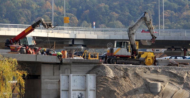 New bridge under construction in Belgrade,Serbia. New bridge under construction in Belgrade,Serbia